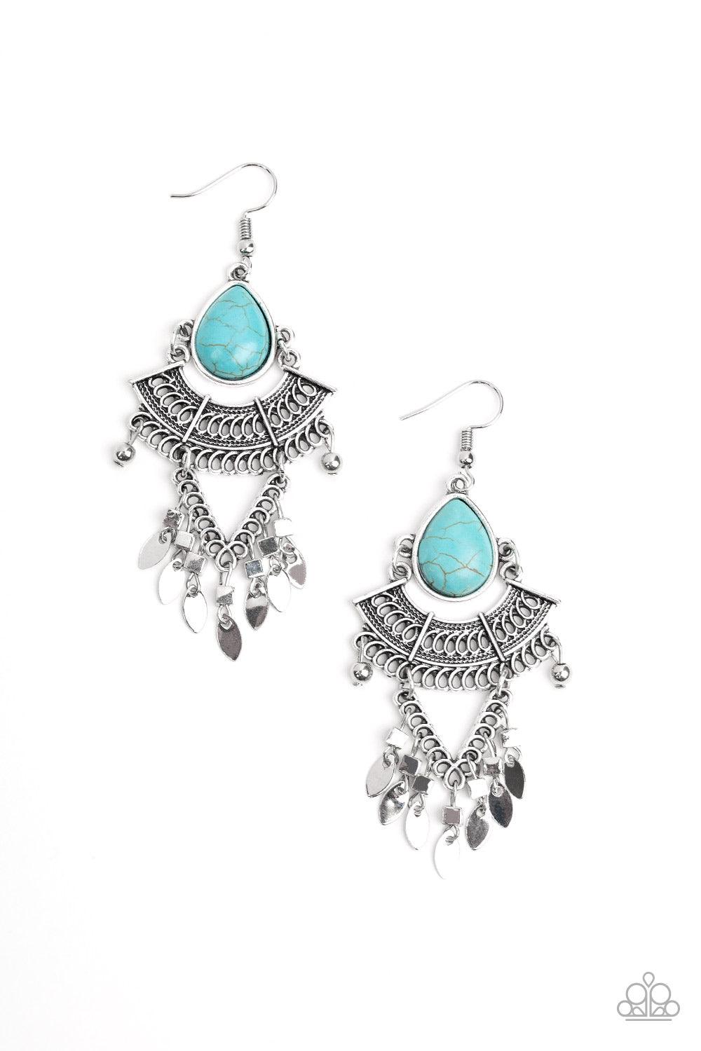 Paparazzi Accessories-Vintage Vagabond - Blue Earrings