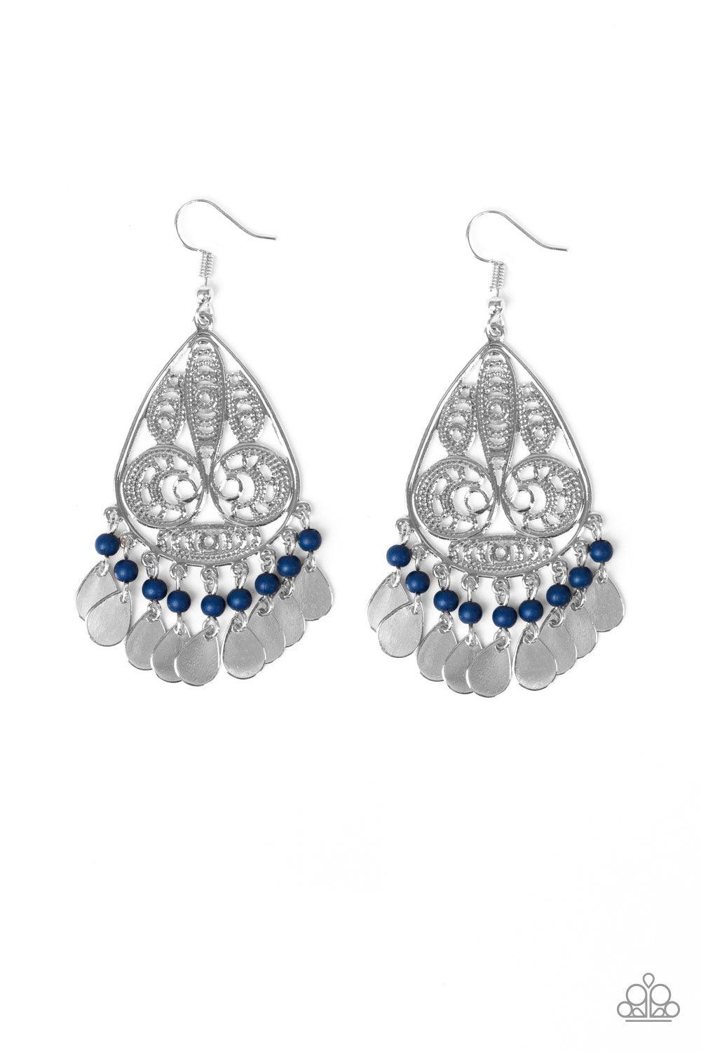 Paparazzi Accessories-Mermaid Mojito - Blue Earrings