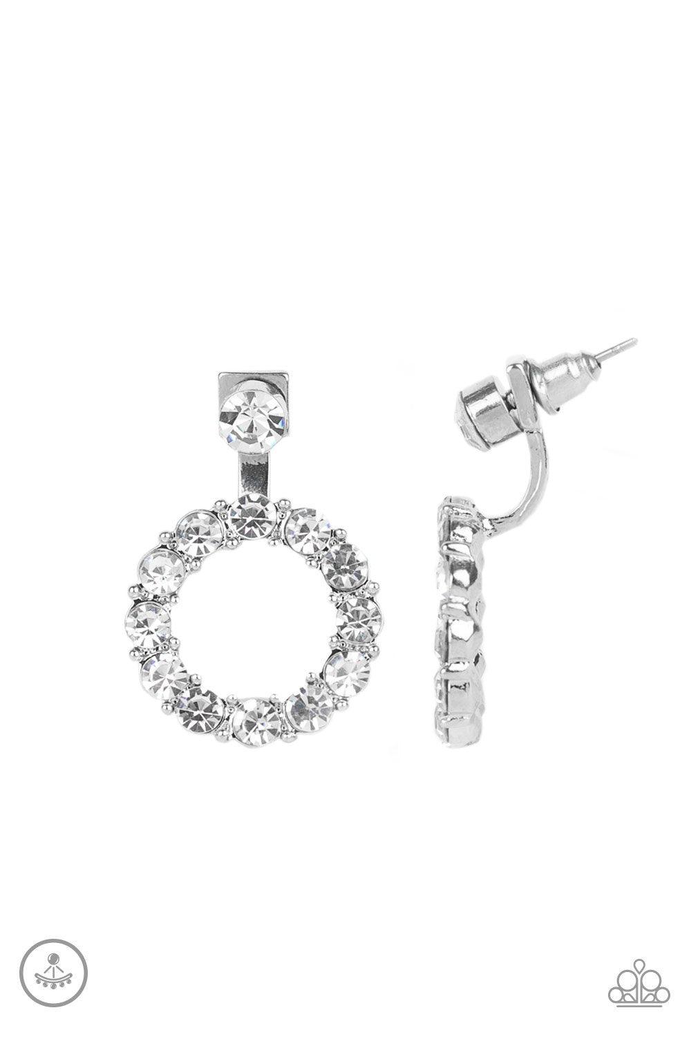 Diamond Halo White Earrings- Jewelry by Bretta