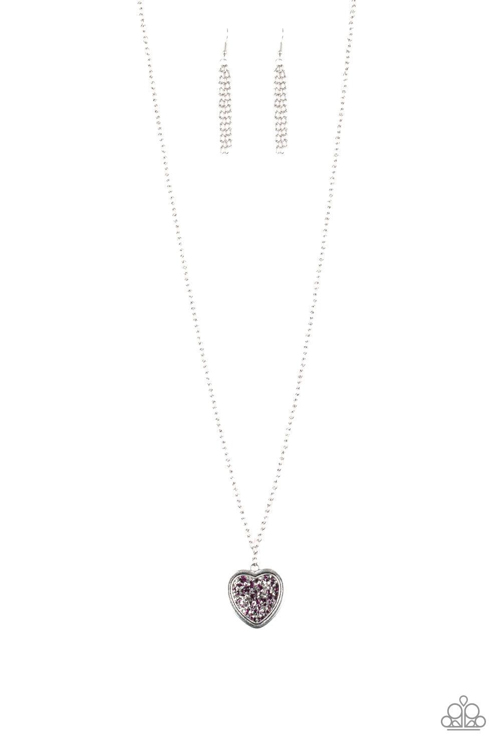 Paparazzi Accessories-Heart of SPARKLE - Purple Necklace