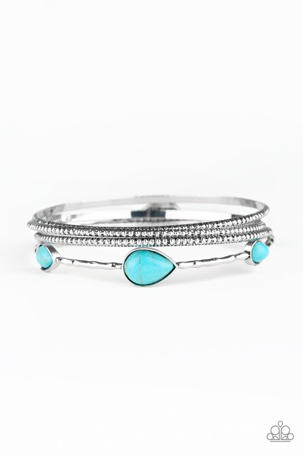 Paparazzi Accessories-Sandstone Storm - Blue Bracelets