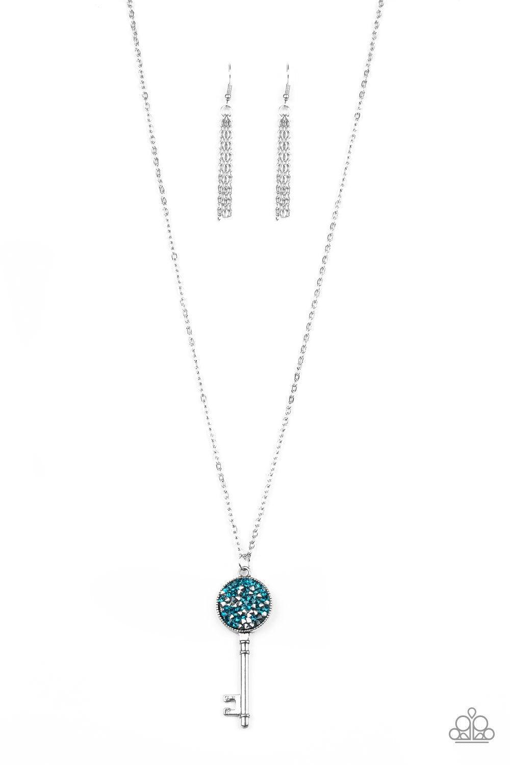 Paparazzi Accessories-Key Keepsake - Blue Necklace