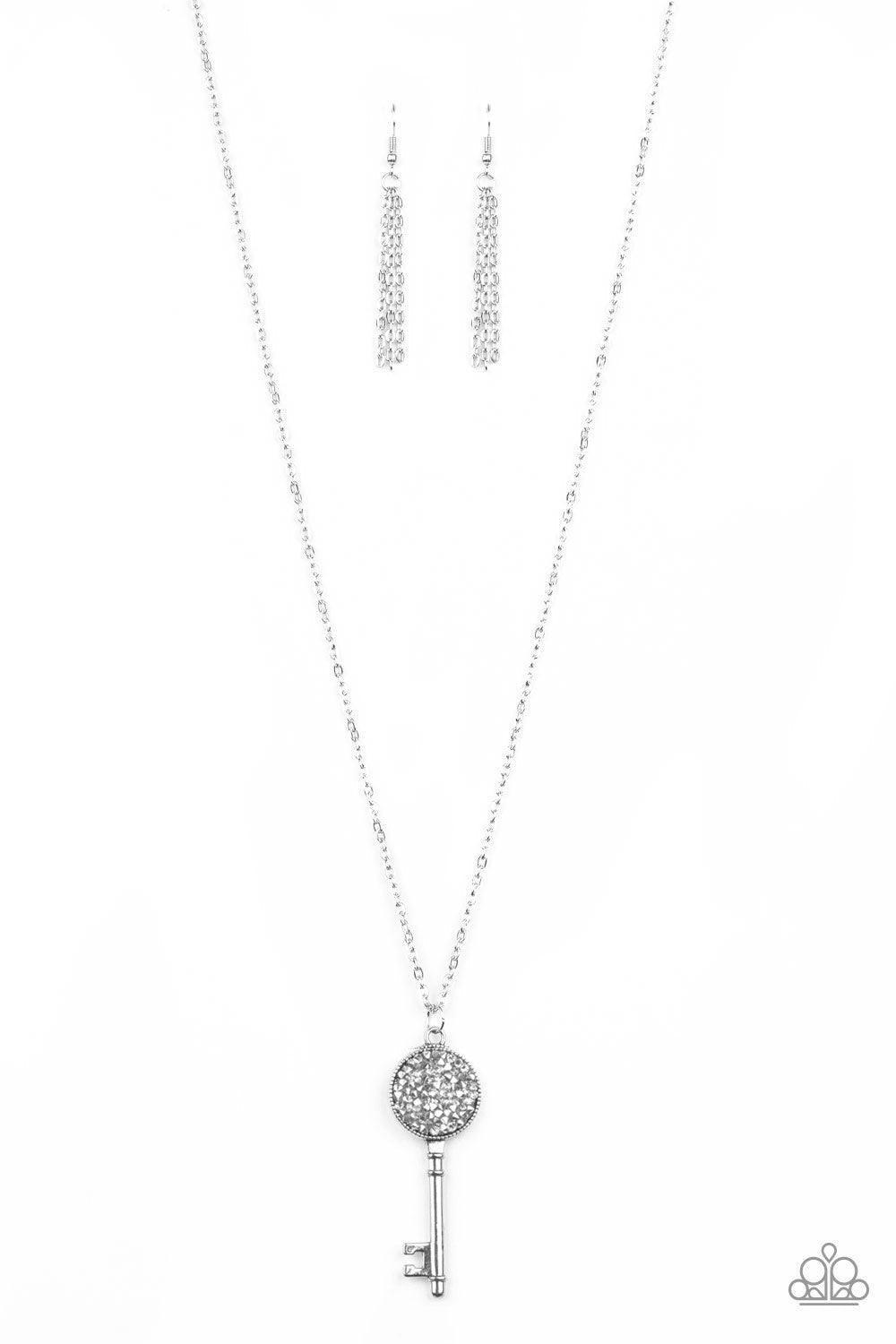 Paparazzi Accessories-Key Keepsake - White Necklace