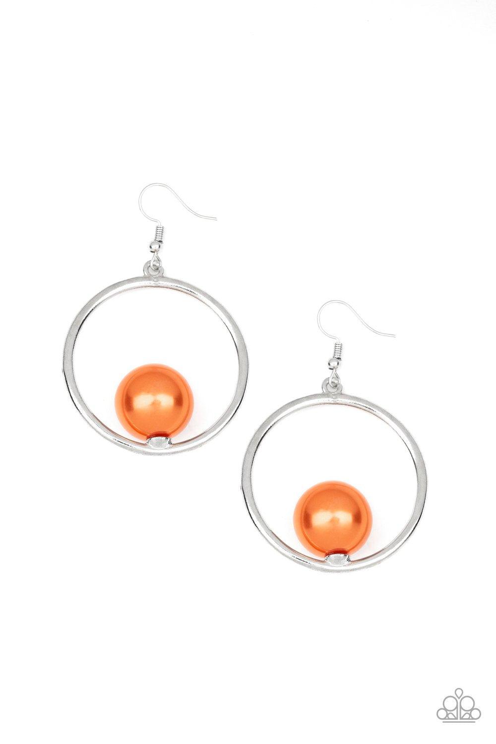 Paparazzi Accessories-Solitaire REFINEMENT - Orange Earrings