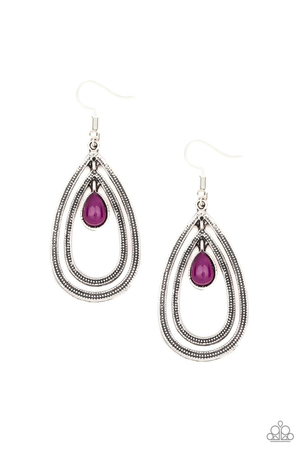 Paparazzi Accessories-Drops of Color - Purple Earrings