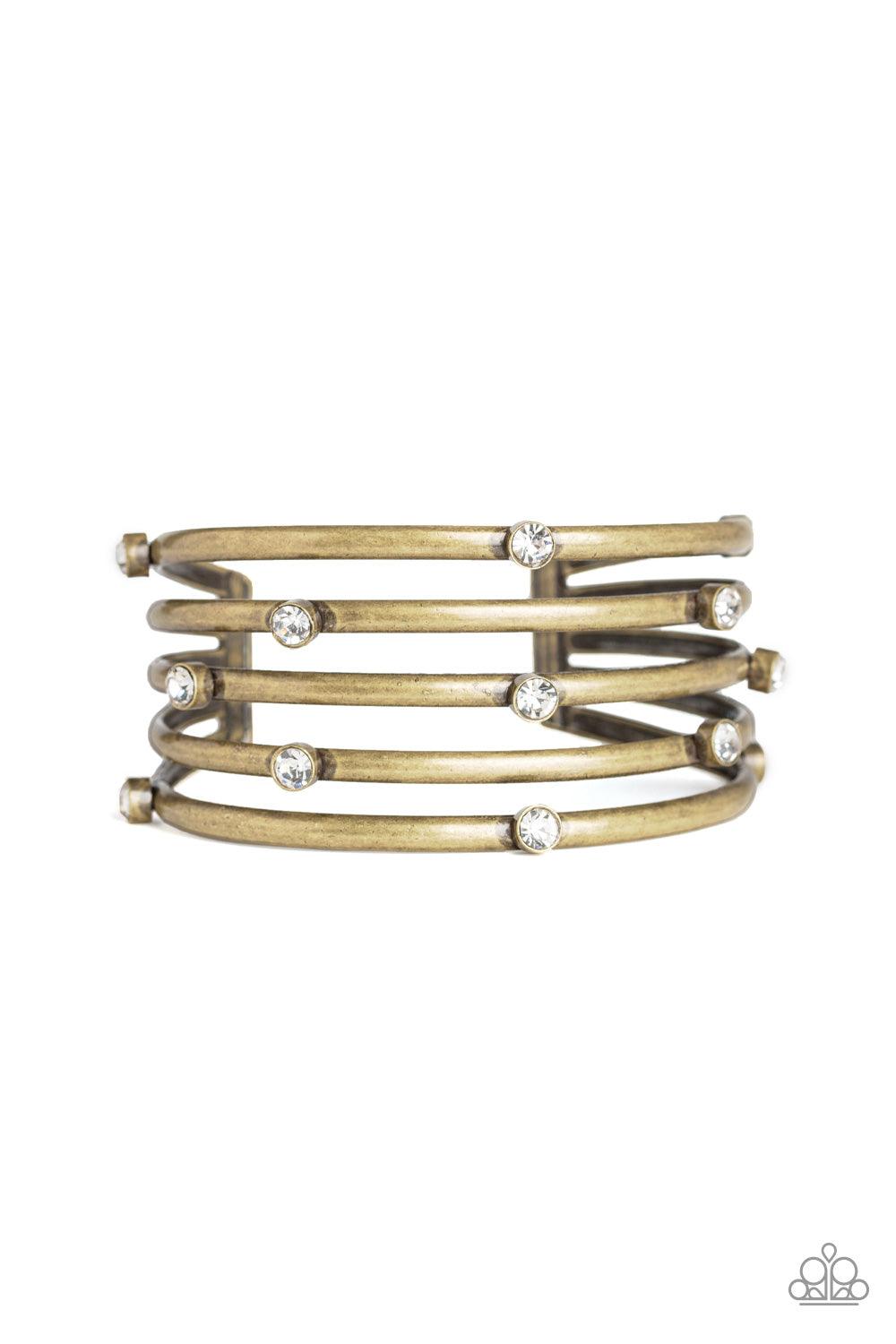 Paparazzi Accessories-Sugarlicious Sparkle - Brass Cuff Bracelet