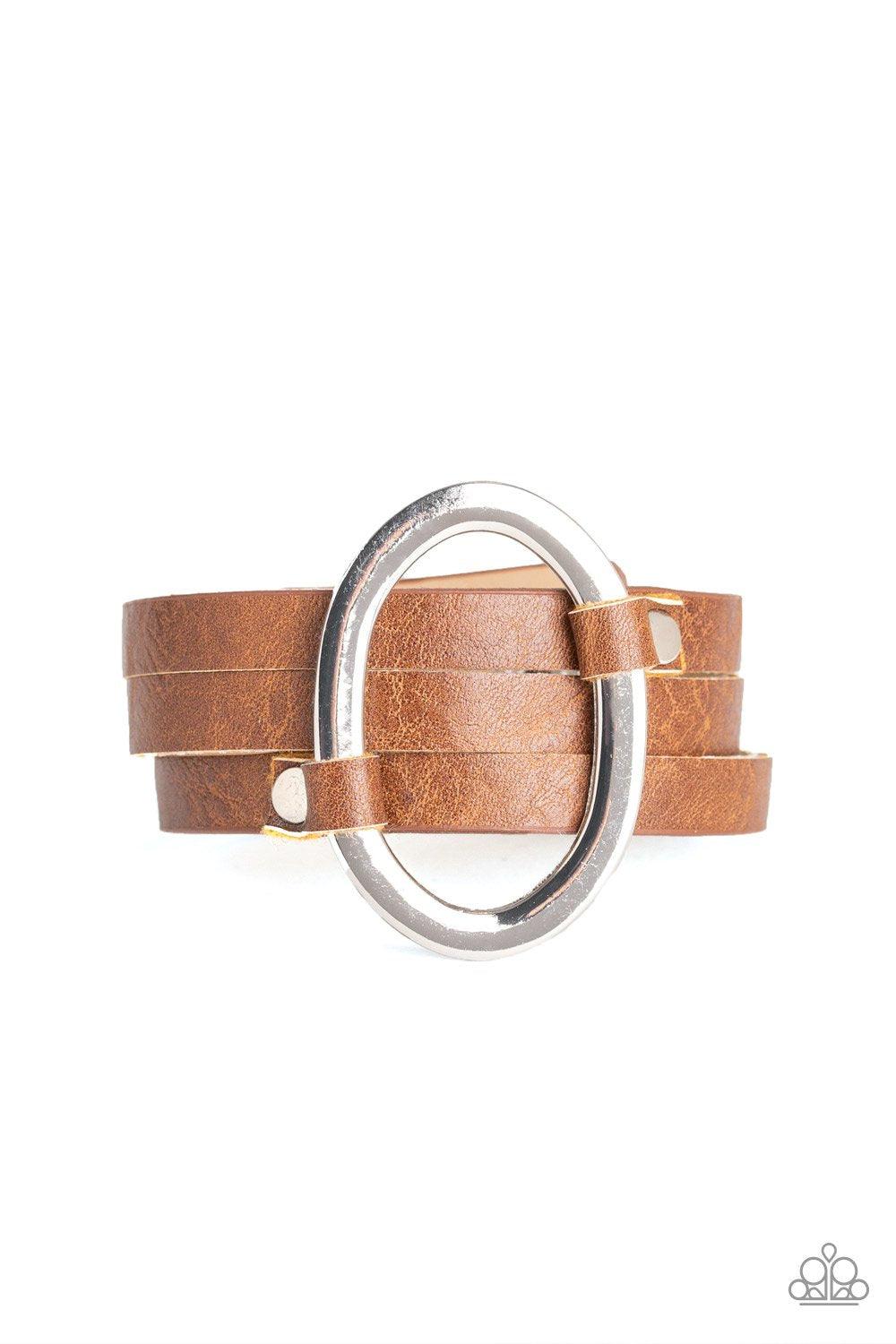 Paparazzi Accessories-Cowgirl Cavalier - Brown Bracelet