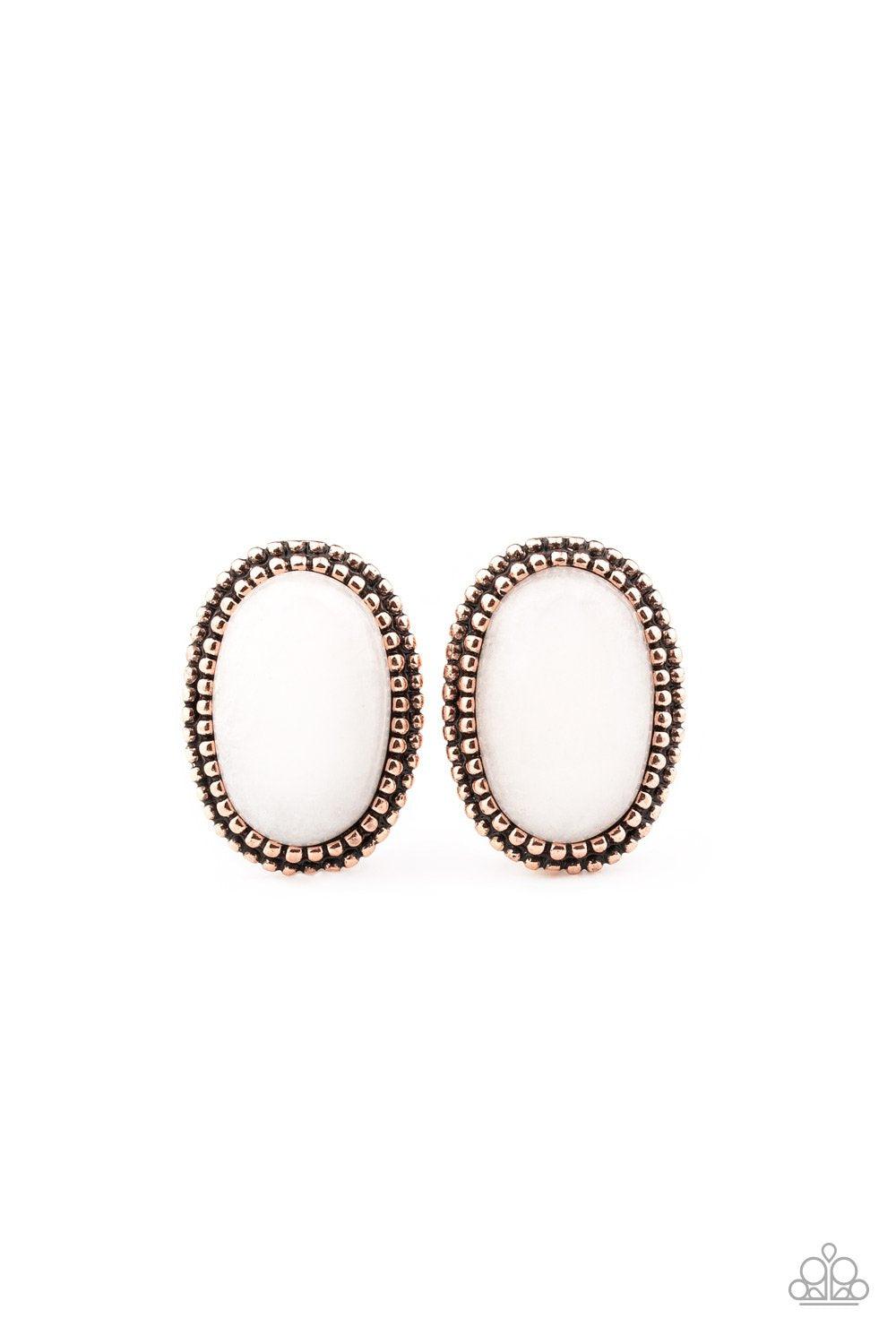 Paparazzi Accessories-Shiny Sediment - Copper Earrings