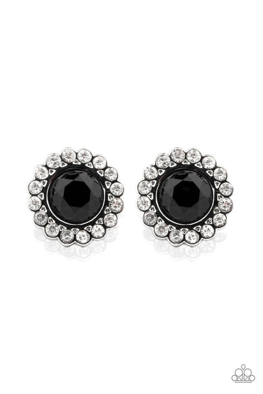 Paparazzi Accessories-Floral Glow - Black Earrings
