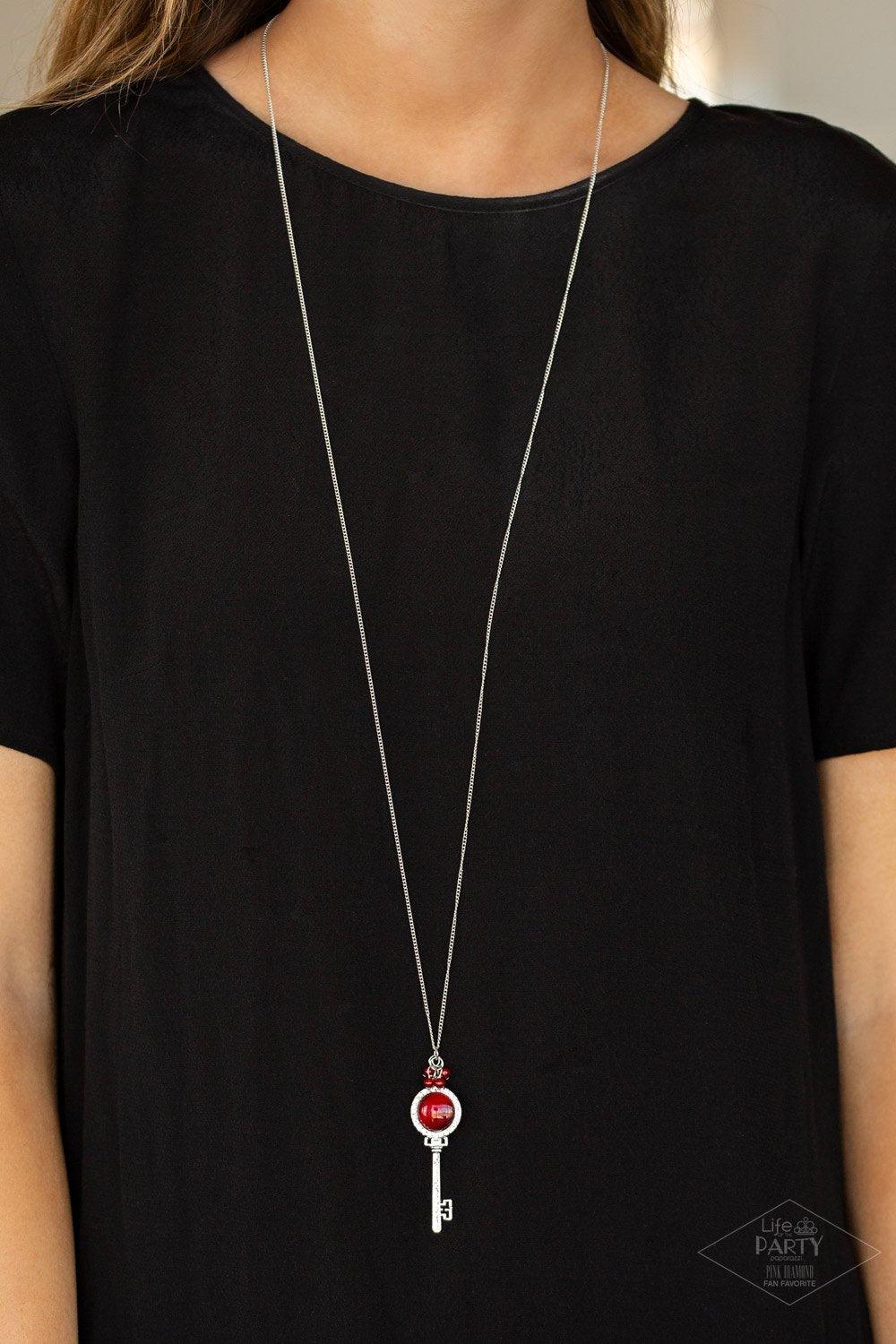 Paparazzi red 2024 moonstone necklace