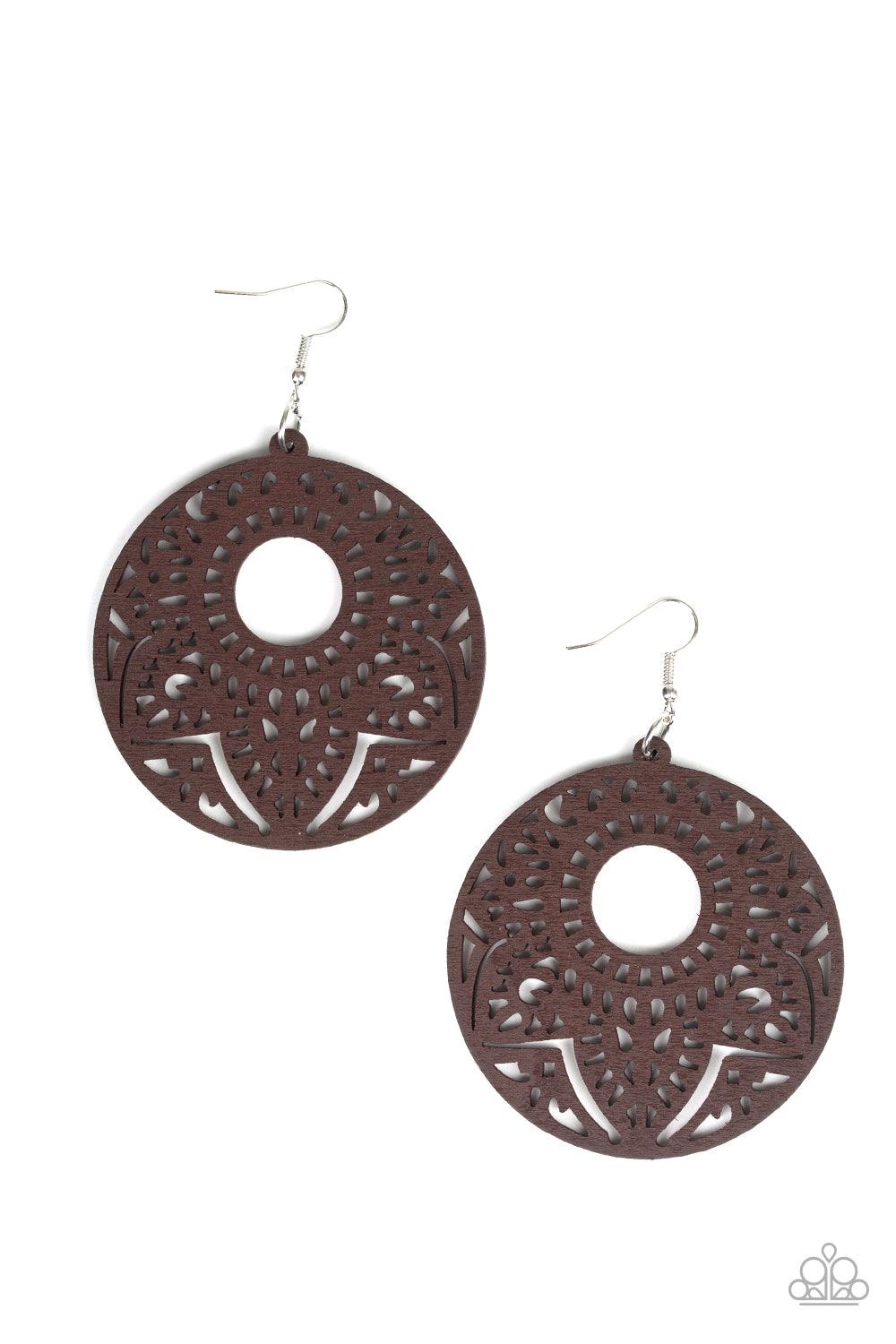 Paparazzi Accessories-Mandala Mambo - Brown Earrings