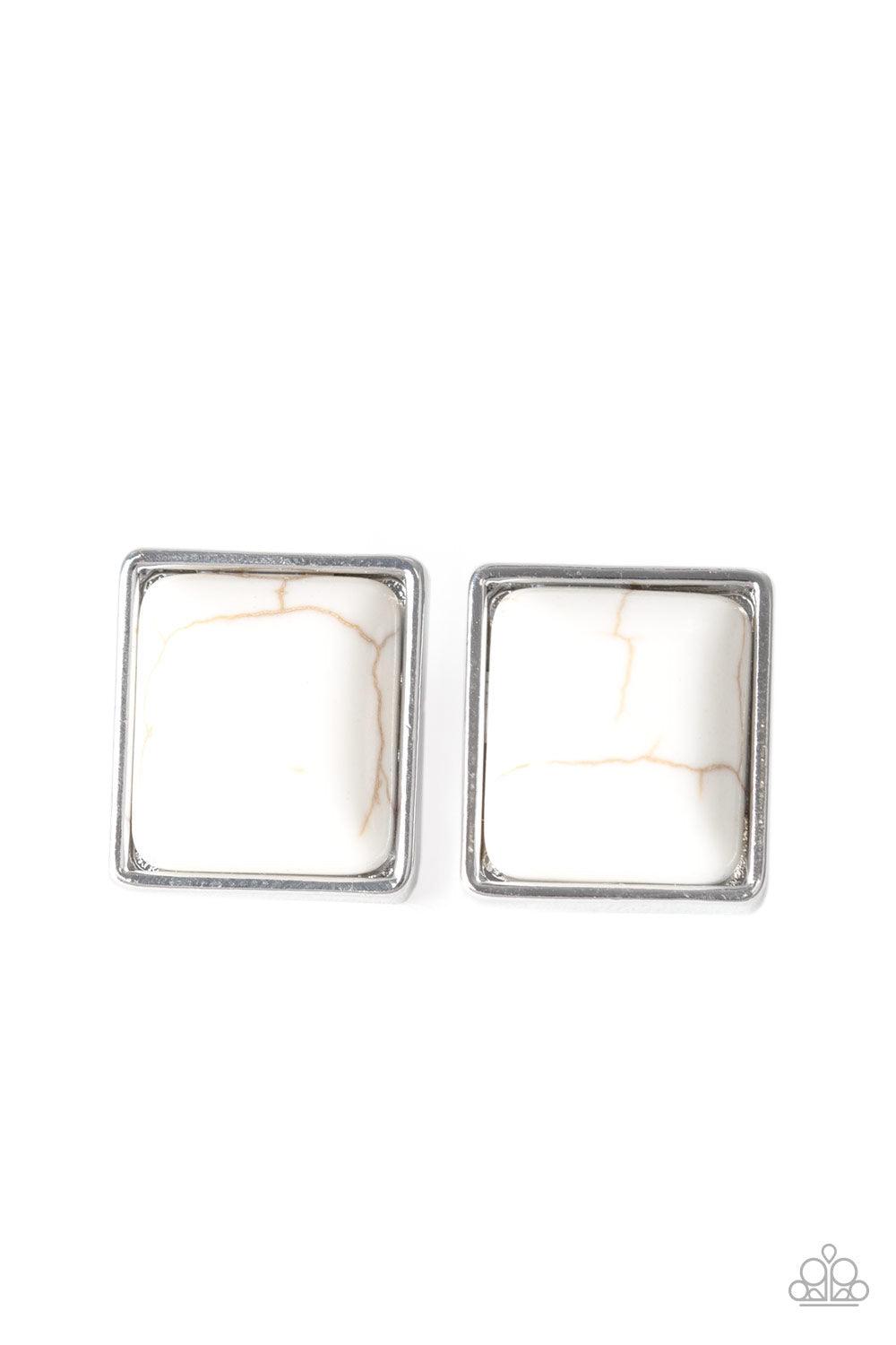 Paparazzi Accessories-Eco Elegance - White Earrings