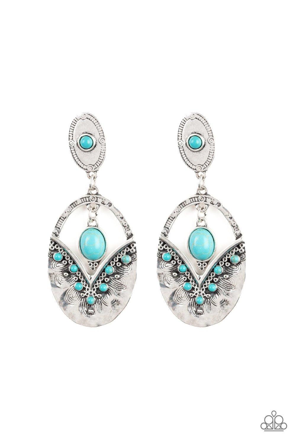 Paparazzi Accessories-Terra Tribute - Blue Earrings