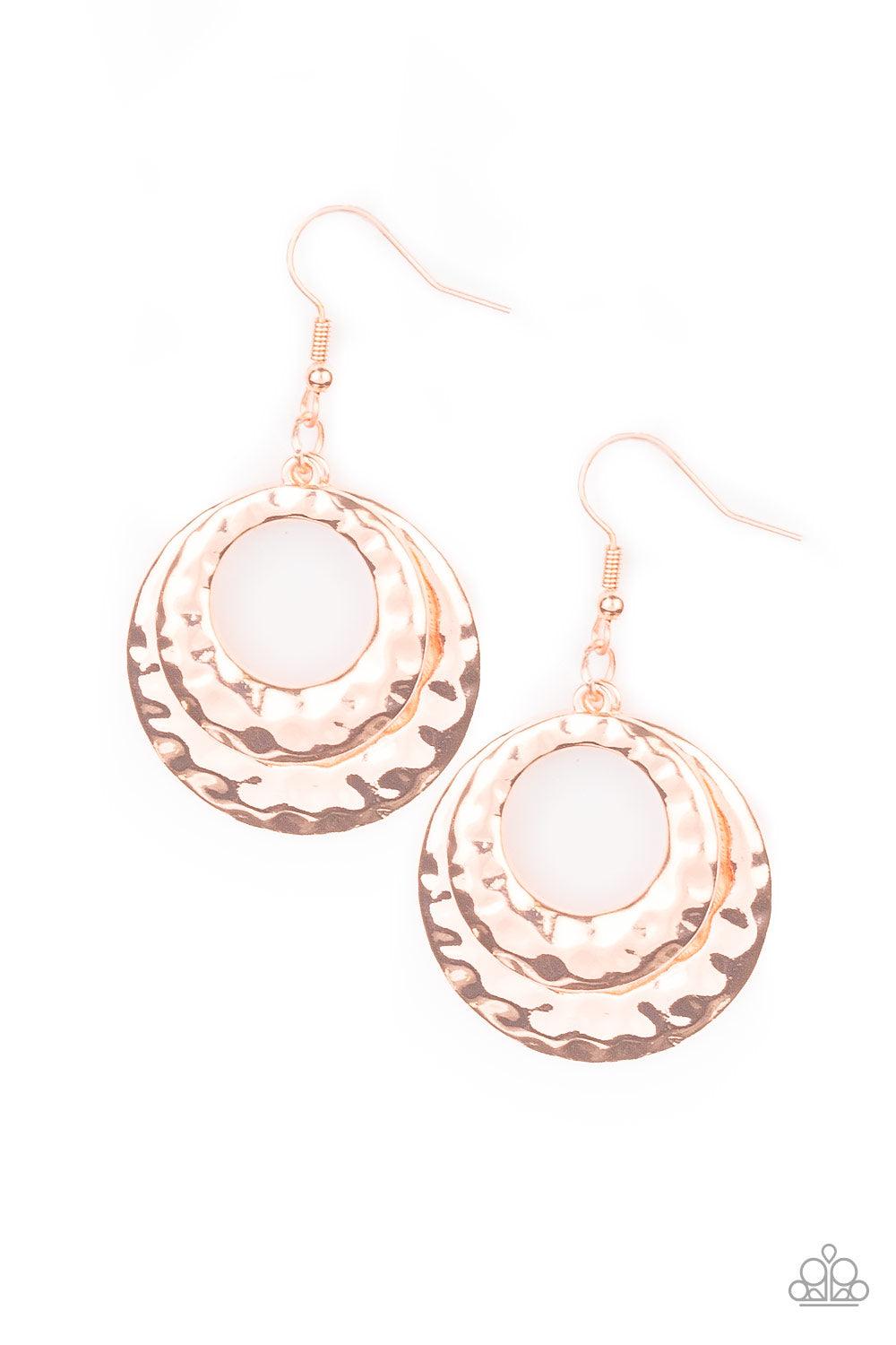 Paparazzi Accessories-Perfectly Imperfect - Copper Earrings