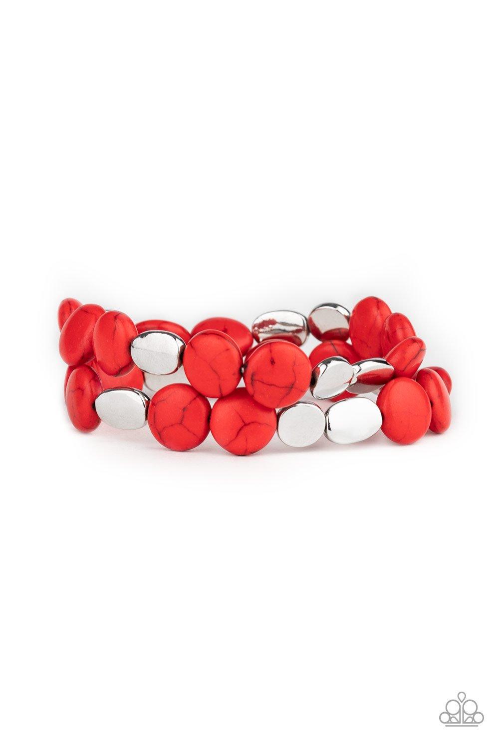 Paparazzi Accessories-Simply Sedimentary - Red Bracelet