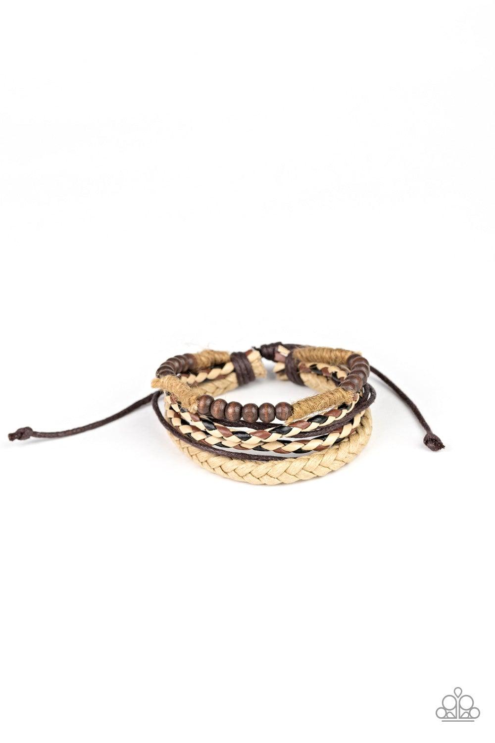 Paparazzi Accessories-Woodland Wayfarer - Brown Urban Bracelet