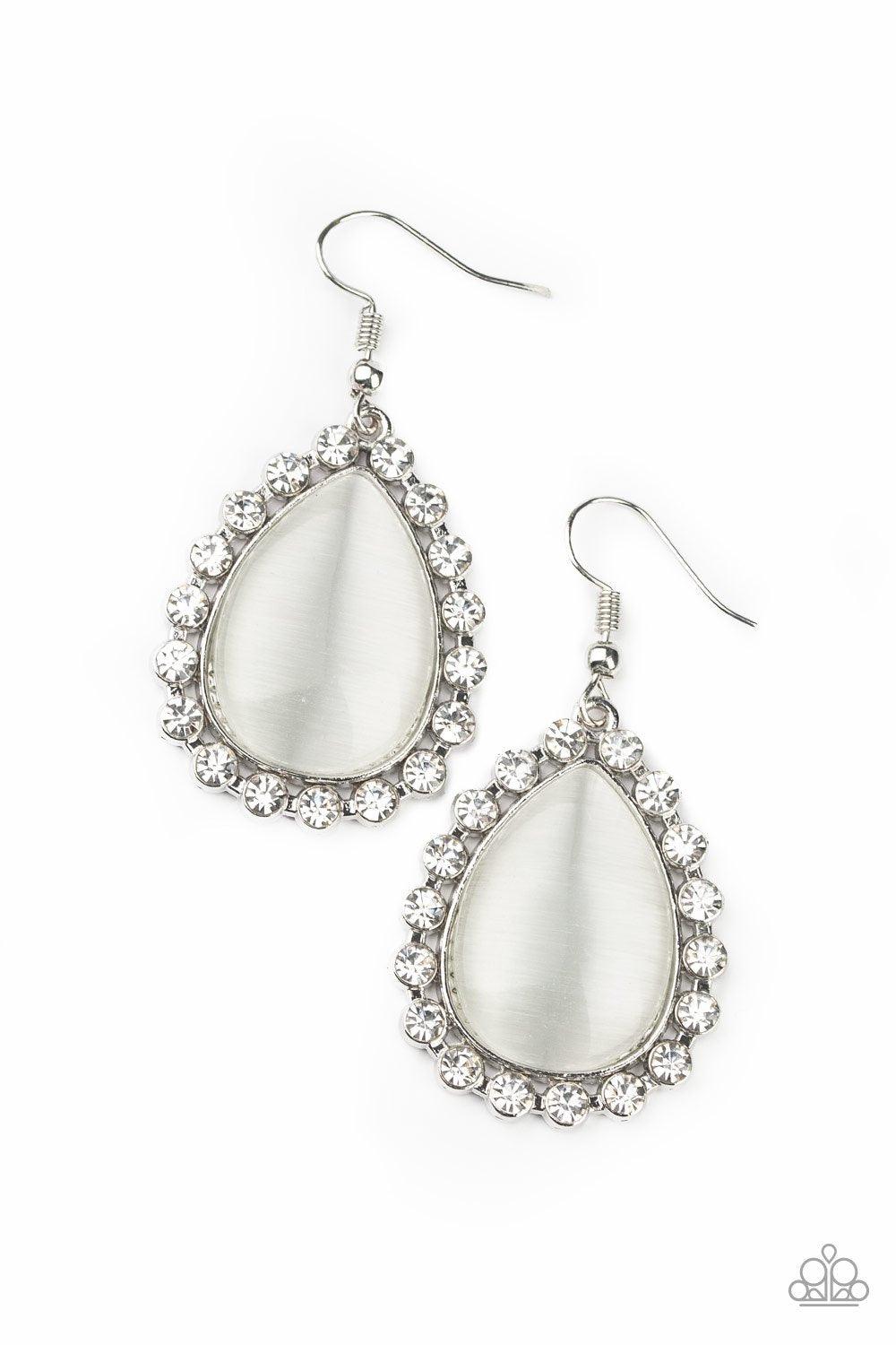 Paparazzi Accessories-Teardrop Trendsetter - White Earrings