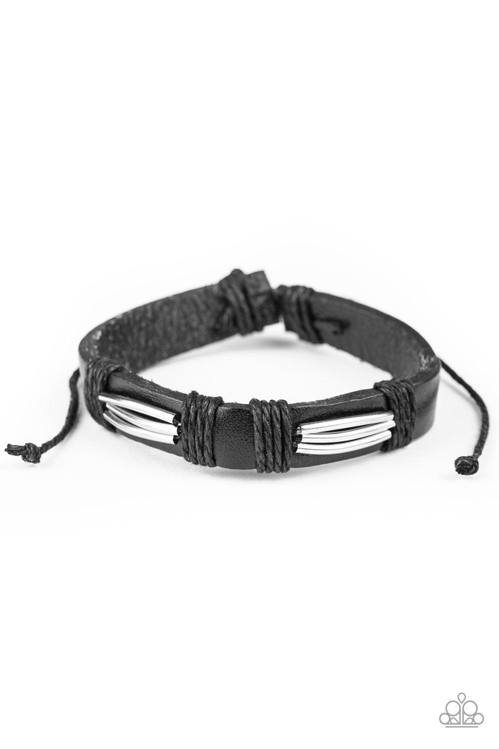 Paparazzi Accessories-Industrial Interstate - Black Urban Bracelet