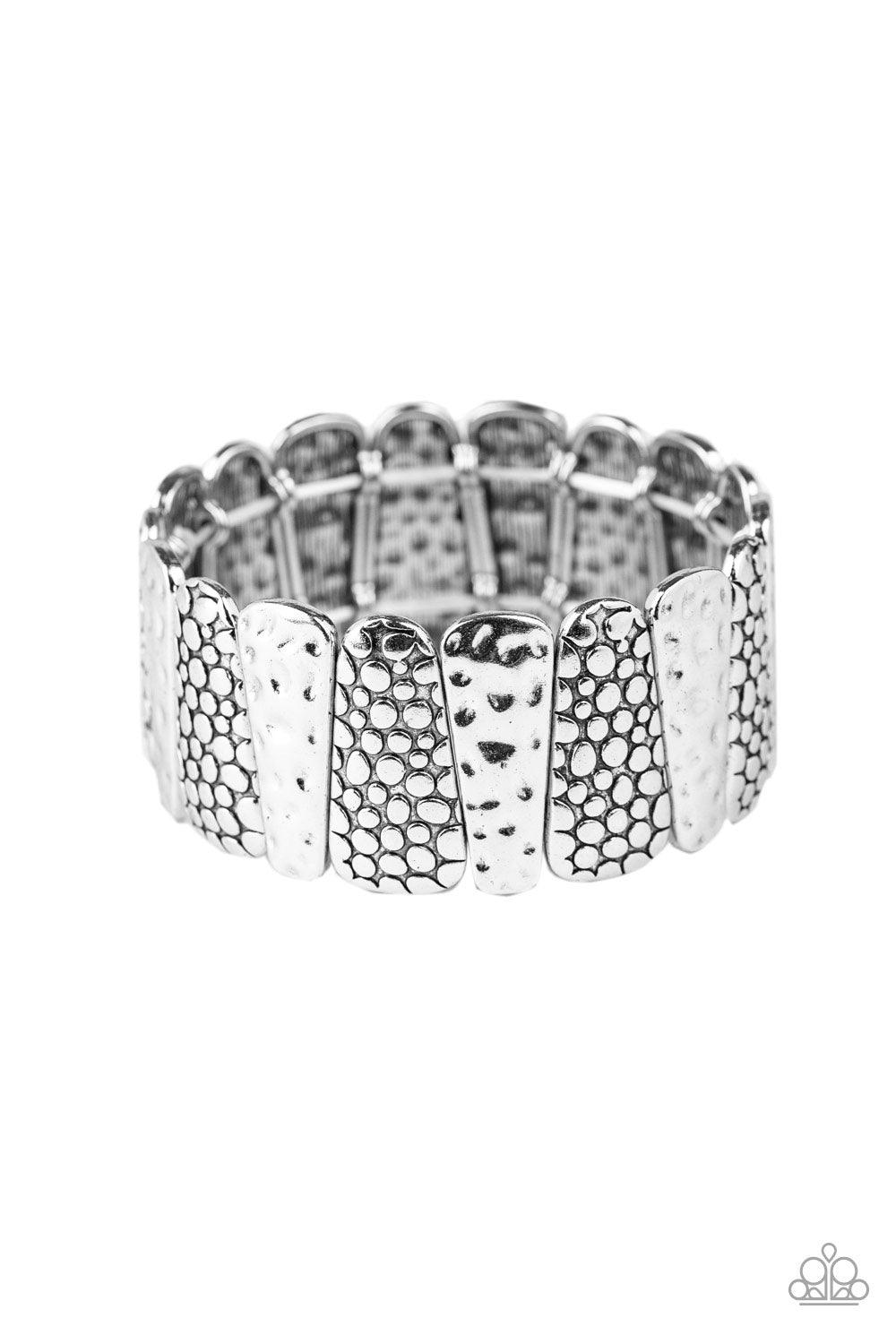 Paparazzi Accessories-Texture Takedown - Silver Bracelet