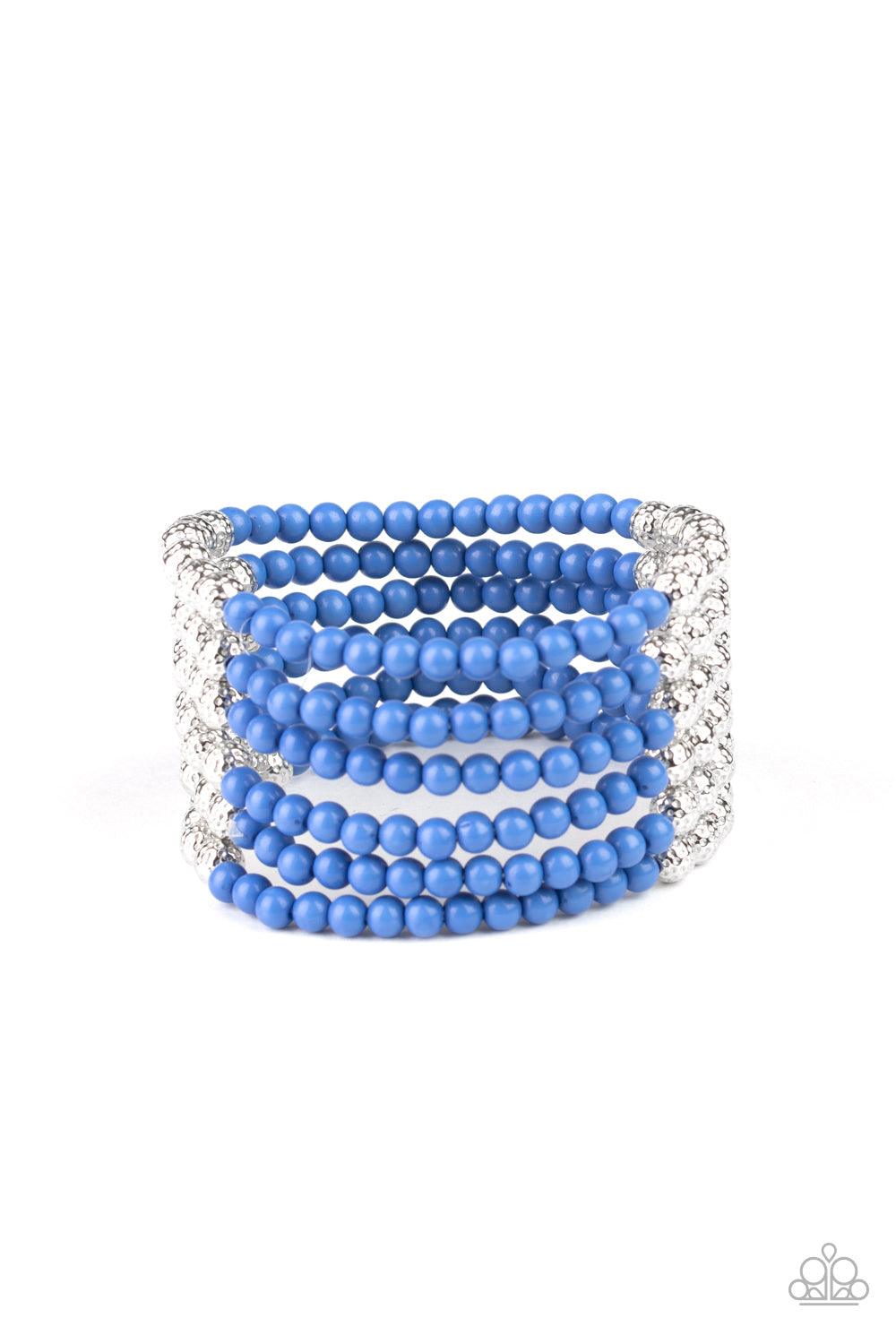 Paparazzi Accessories-LAYER It On Thick - Blue Bracelet