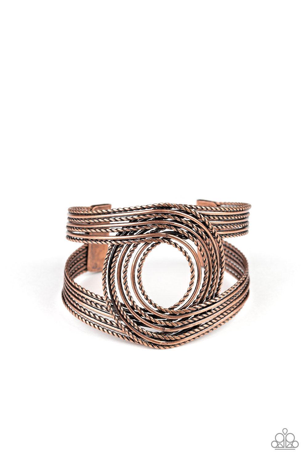 Paparazzi Accessories-Rustic Coils - Copper Bracelet