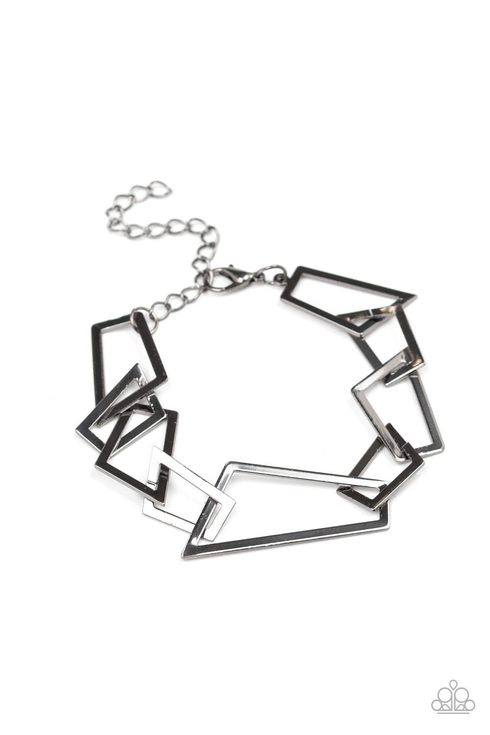 Paparazzi Accessories-Shattered Shine - Black Bracelet