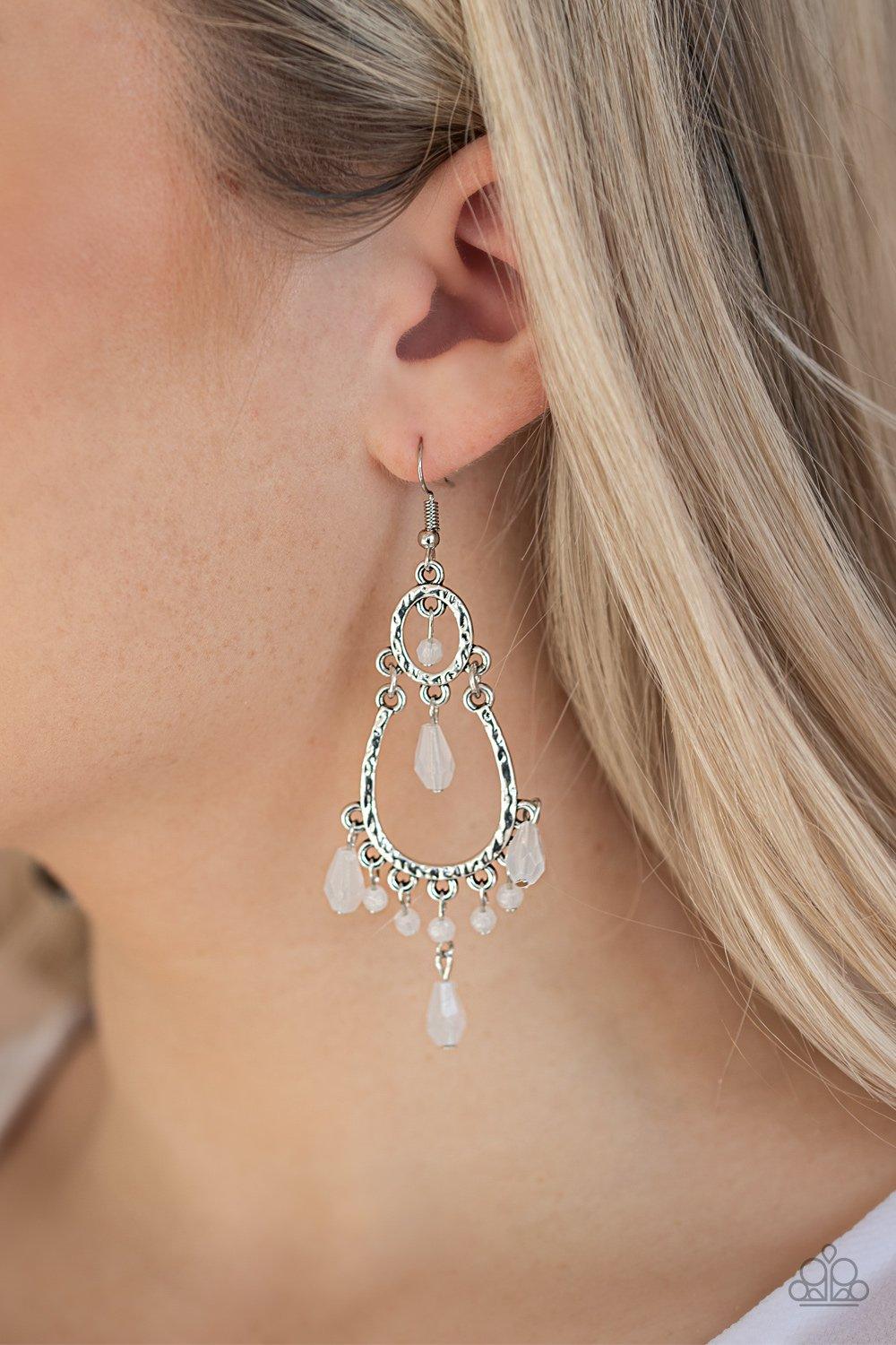 White summer store earrings