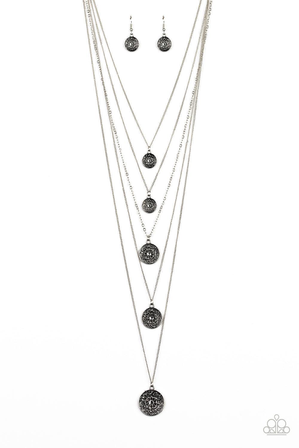 Paparazzi Accessories-Medallion Marvel - Silver Necklace