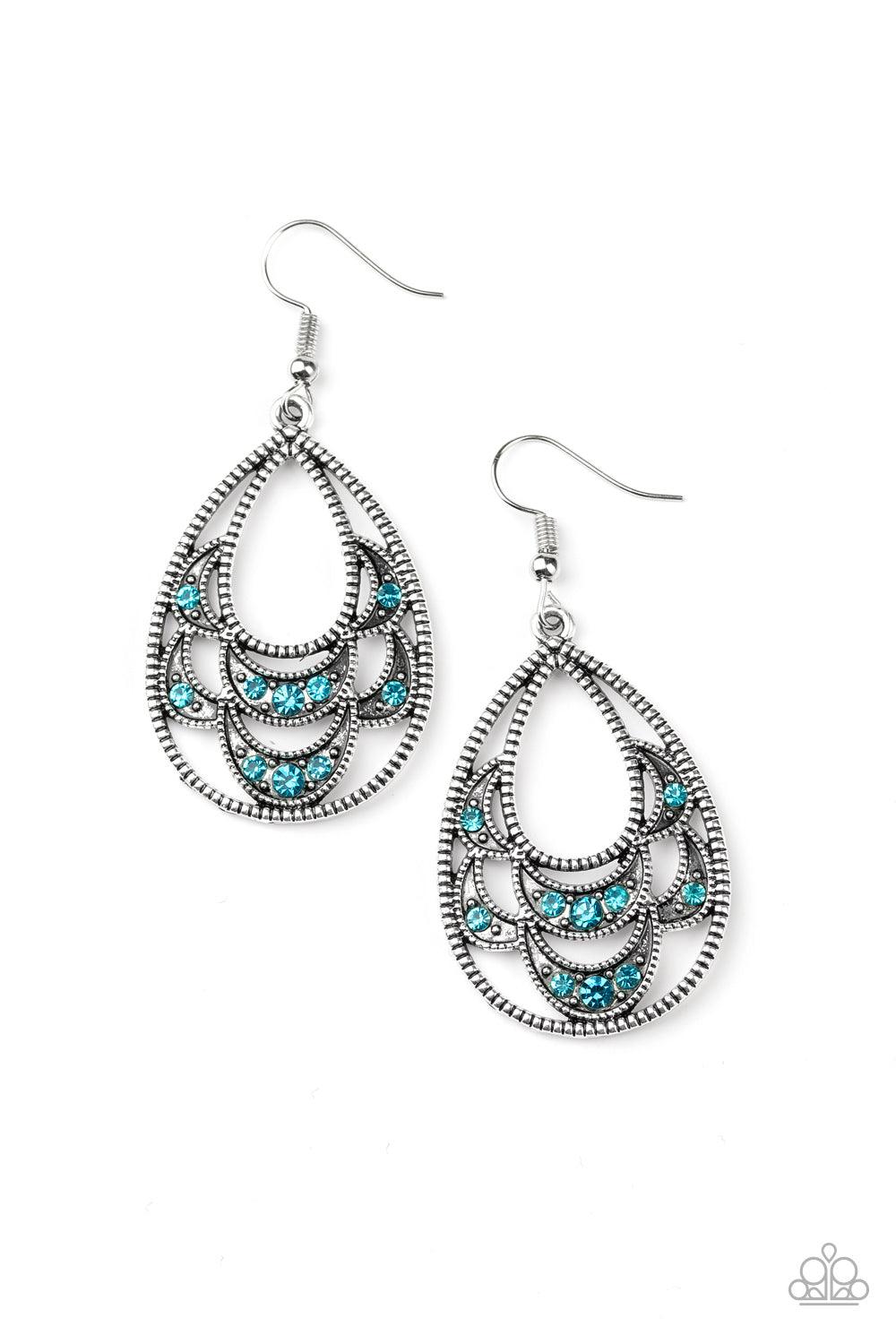 Paparazzi Accessories-Malibu Macrame - Blue Earrings