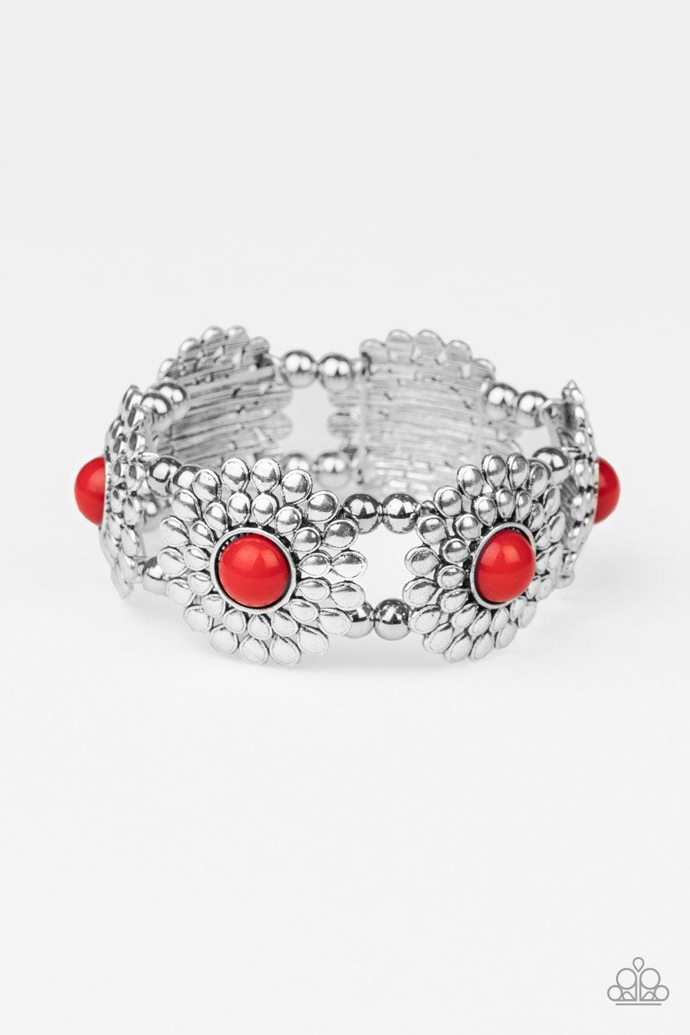 Paparazzi Accessories-Bountiful Blossoms - Red Bracelet