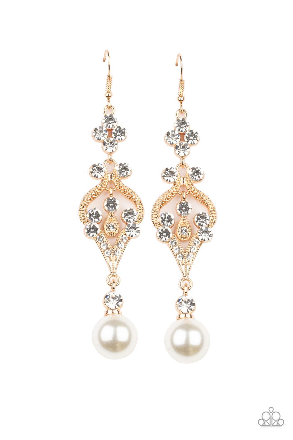 Paparazzi Accessories-Elegantly Extravagant - Gold Earrings