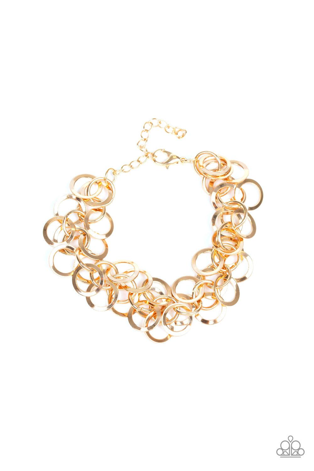 Paparazzi Accessories-Noise Control - Gold Bracelet - jewelrybybretta