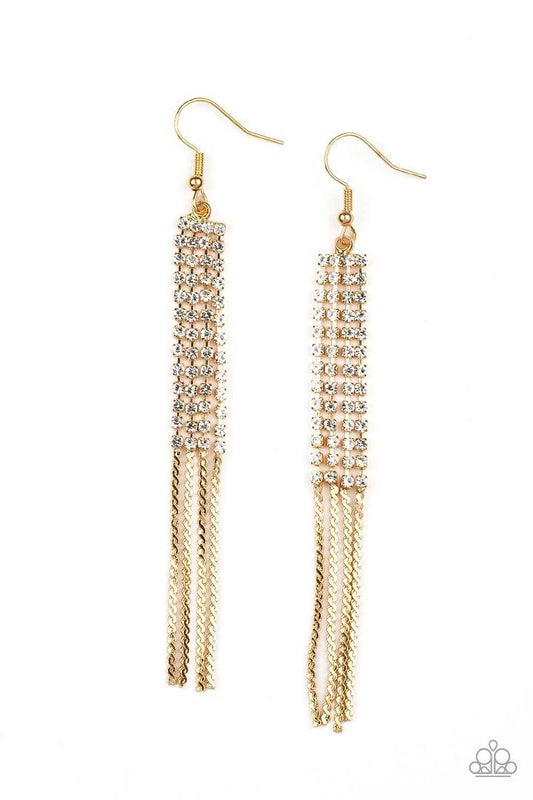 Rhinestone Romance Gold Earrings - Jewelry By Bretta