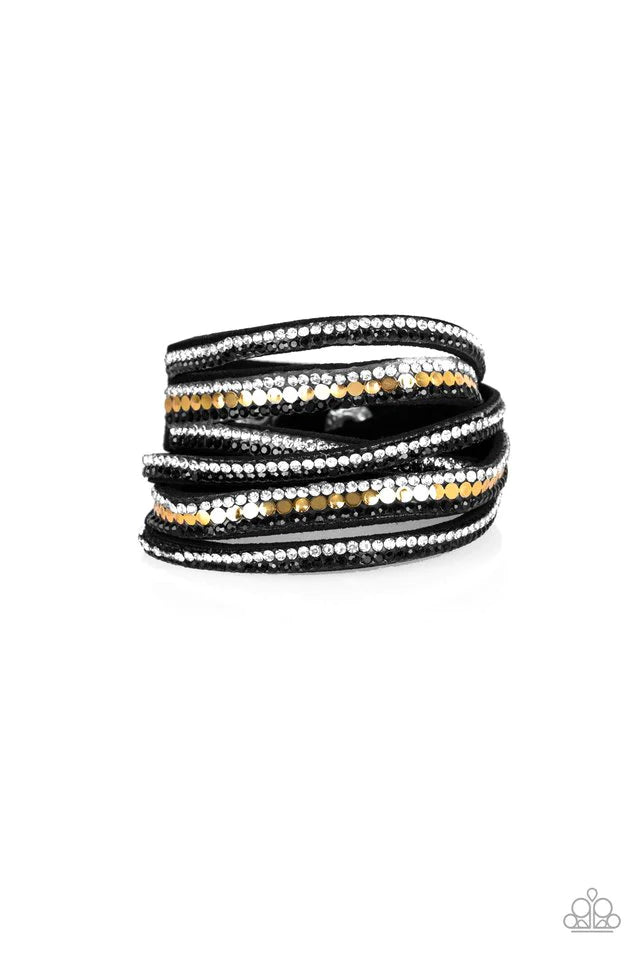 Rock Star Attitude Black and Gold Bracelet - Jewelry by Bretta