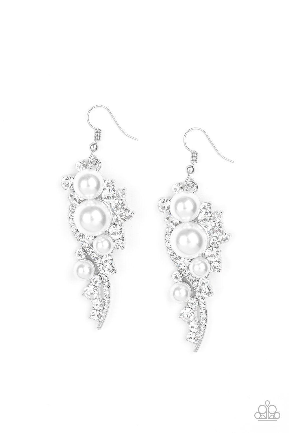 Paparazzi Accessories-High-End Elegance - White Earrings