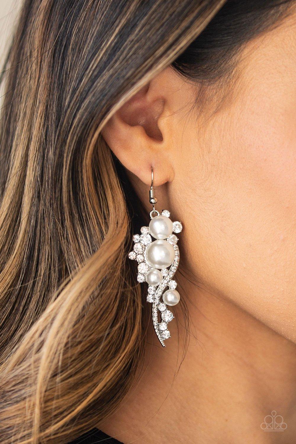 High end store elegance white earring