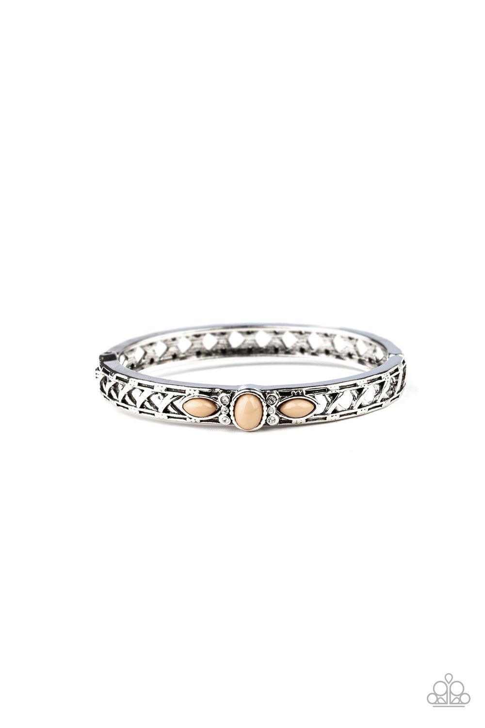 Paparazzi Accessories-Caught In The Cross HEIRS - Brown Bracelet