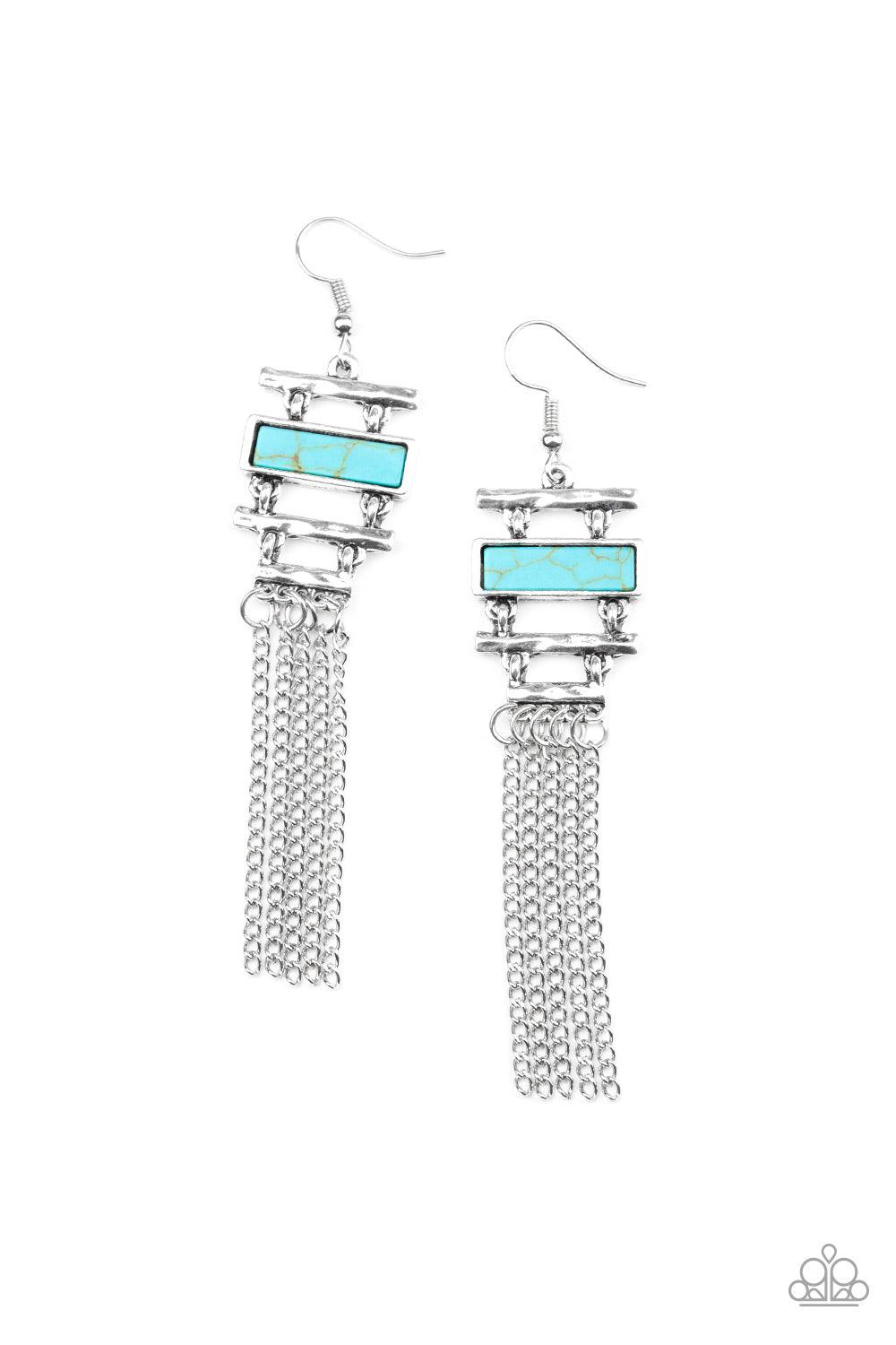 Paparazzi Accessories-Stone Dwellings - Blue Earrings
