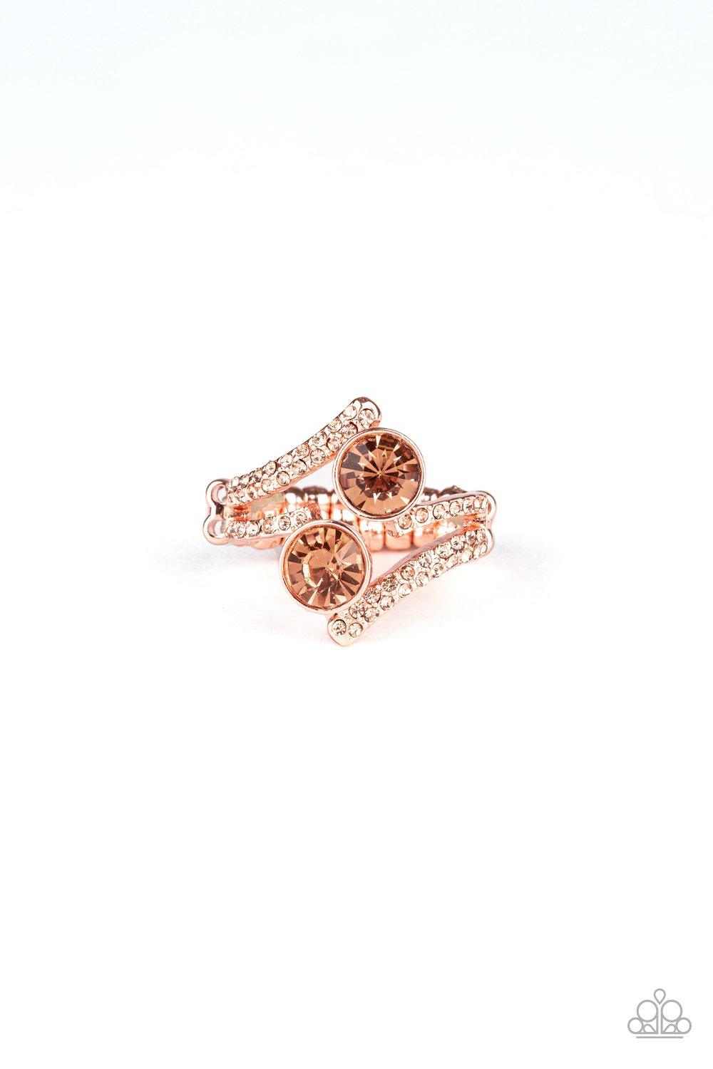 Paparazzi Accessories-Over The Top Glamour - Copper Ring
