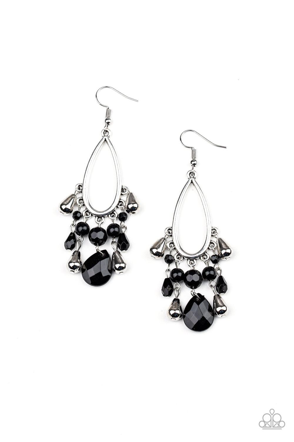 Paparazzi Accessories-Summer Catch - Black Earrings
