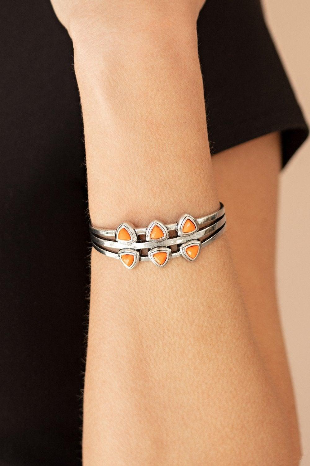 Paparazzi Accessories-Tribal Triad - Orange Bracelet