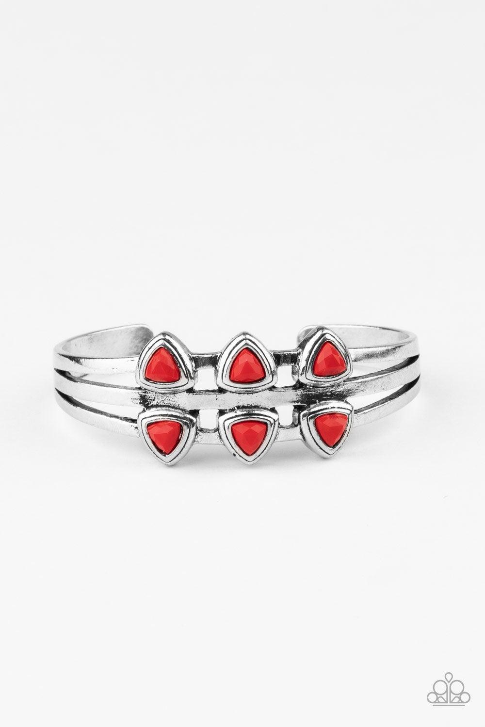 Paparazzi Accessories-Tribal Triad - Red Bracelet