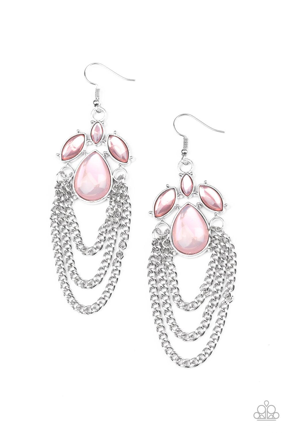 Paparazzi Accessories-Opalescence Essence - Pink Earrings