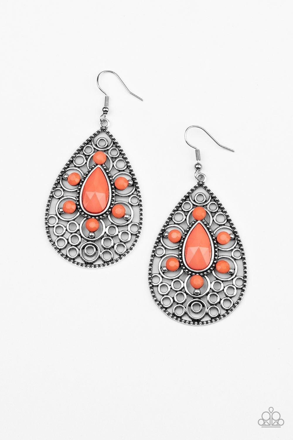 Paparazzi Accessories-Modern Garden - Orange Earrings