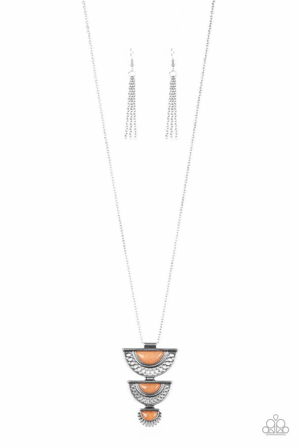 Paparazzi Accessories-Serene Sheen - Orange Necklace