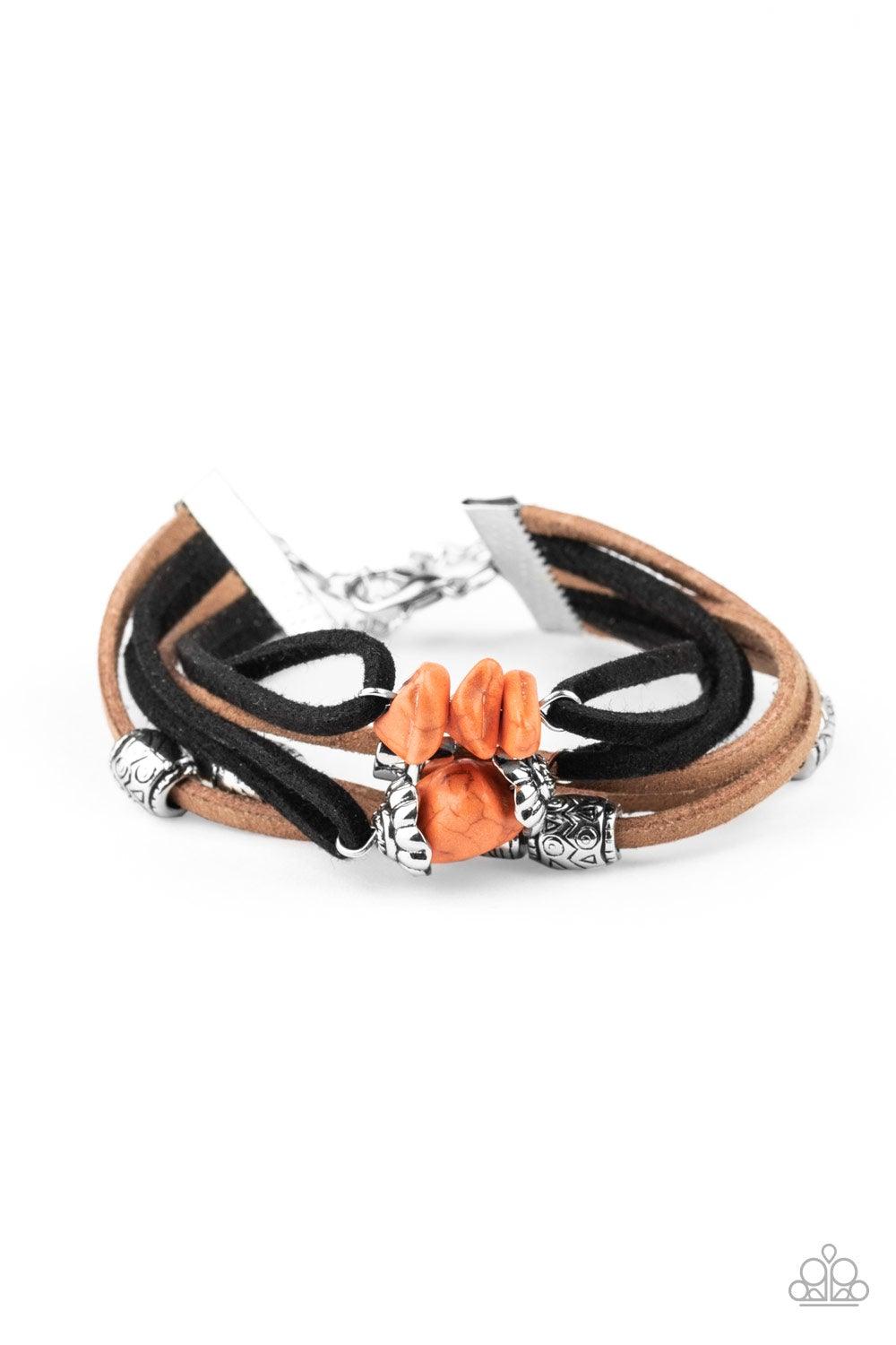 Paparazzi Accessories-Rocky Mountain Rebel - Orange Bracelet