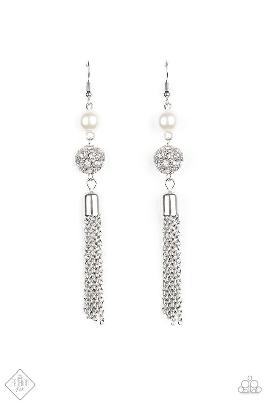Paparazzi Accessories-Going DIOR to DIOR - White Earrings