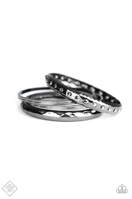Revved Up Rhinestones Black Bracelets - Jewelry by bretta