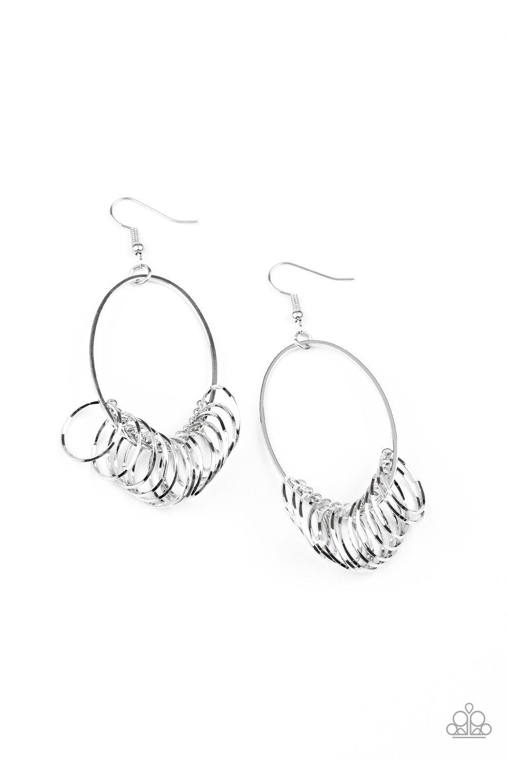 Paparazzi Accessories-Halo Effect - Silver Earrings