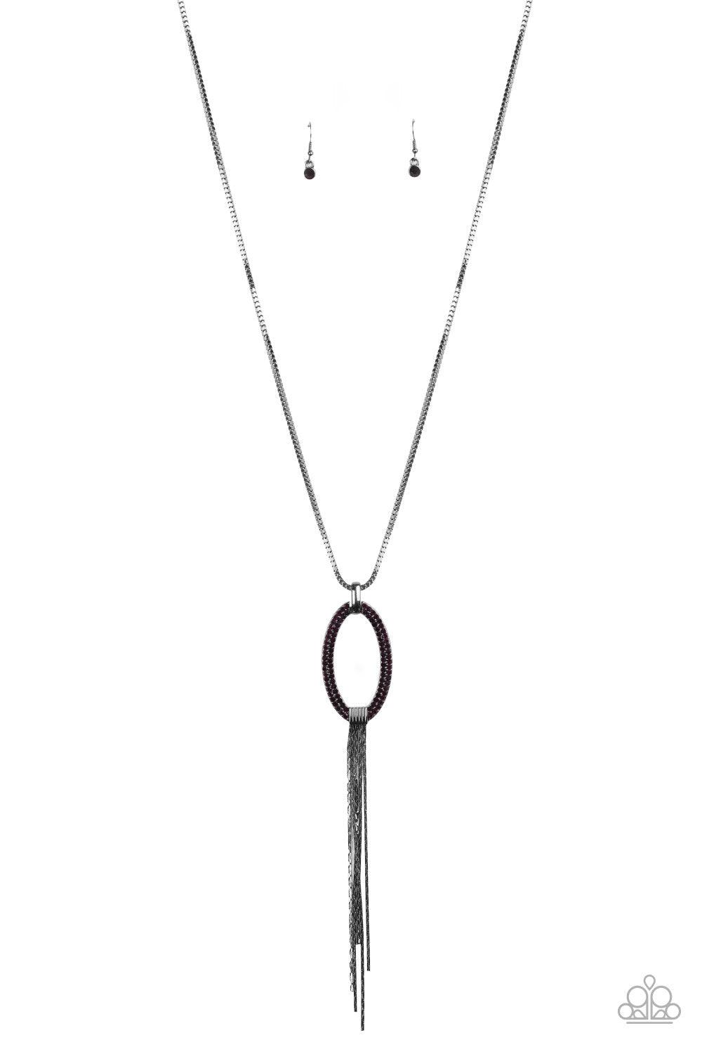 Paparazzi Accessories-Head OVAL Heels - Purple Necklace